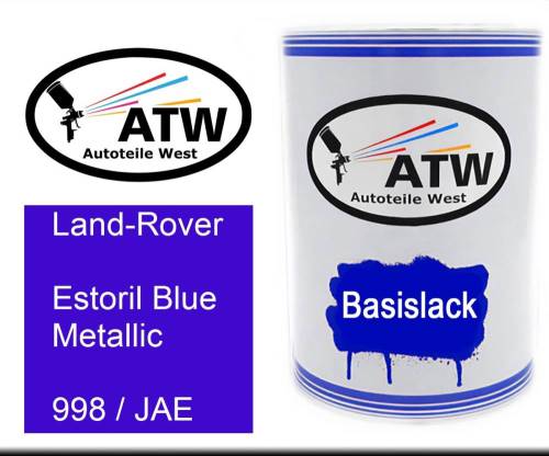 Land-Rover, Estoril Blue Metallic, 998 / JAE: 500ml Lackdose, von ATW Autoteile West.